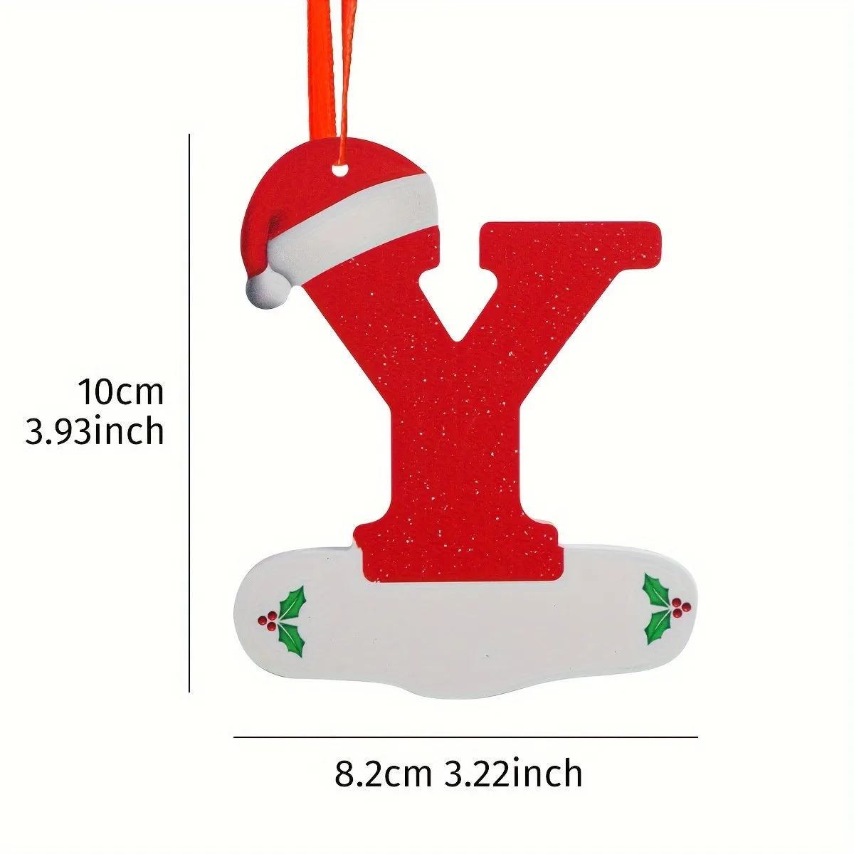 1PC Christmas Tree Decoration Letter Pendant - DIY Chevron Board Material Indoor Christmas Decorations with 26 Christmas Hat Letter for New Year Decorations