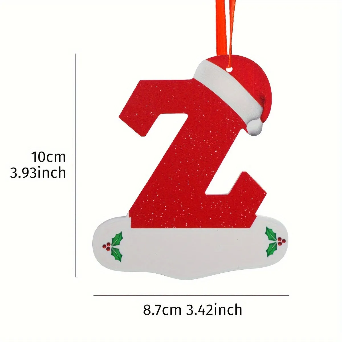 1PC Christmas Tree Decoration Letter Pendant - DIY Chevron Board Material Indoor Christmas Decorations with 26 Christmas Hat Letter for New Year Decorations