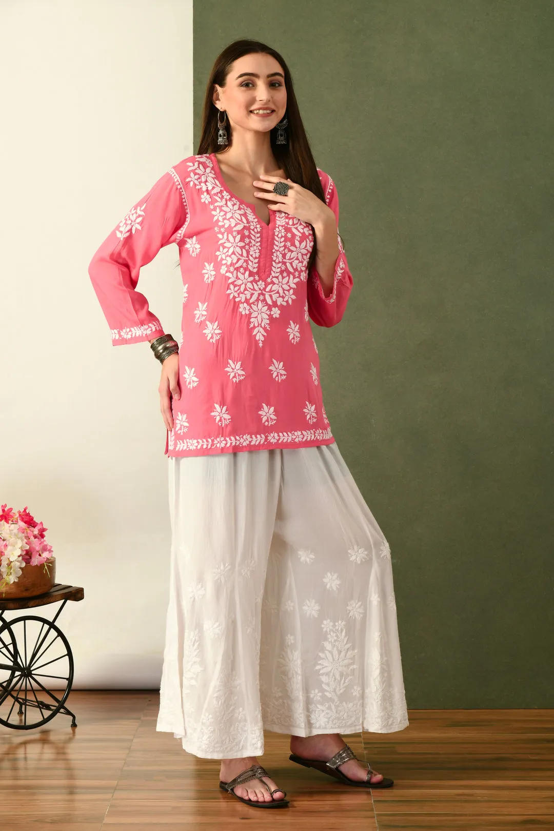 Aabha Premium Modal Chikankari Top