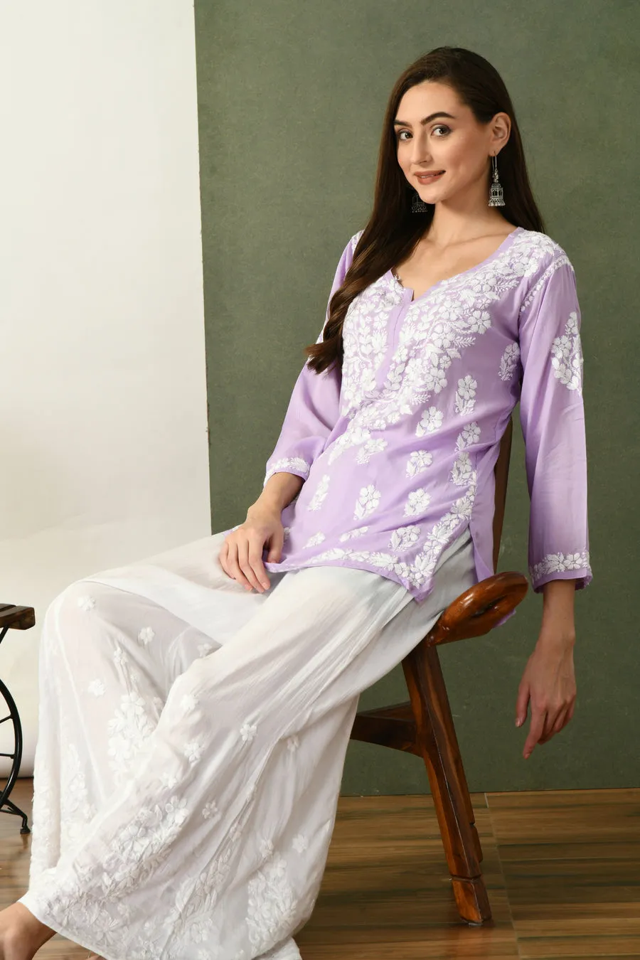 Aabha Premium Modal Chikankari Top