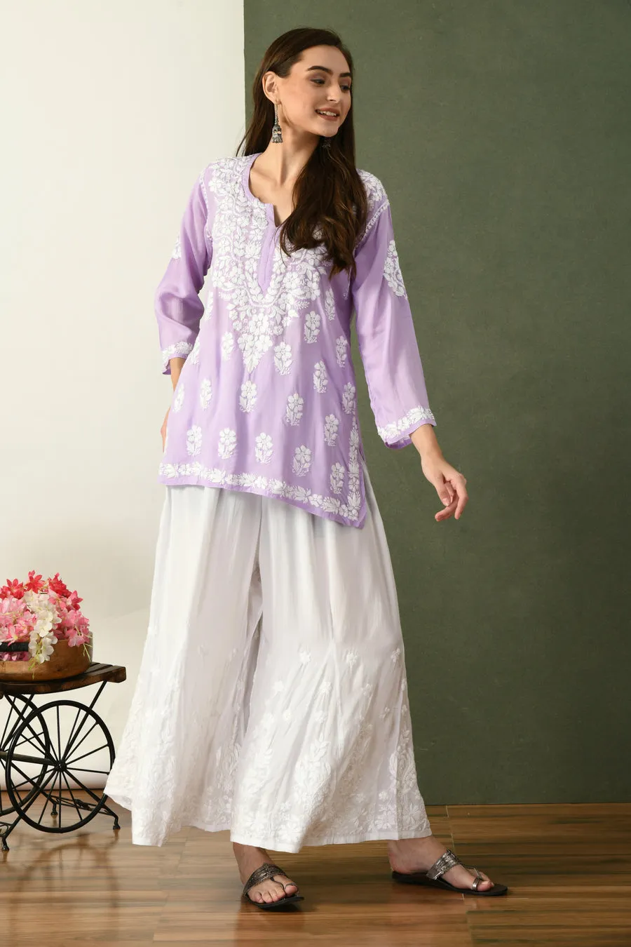 Aabha Premium Modal Chikankari Top