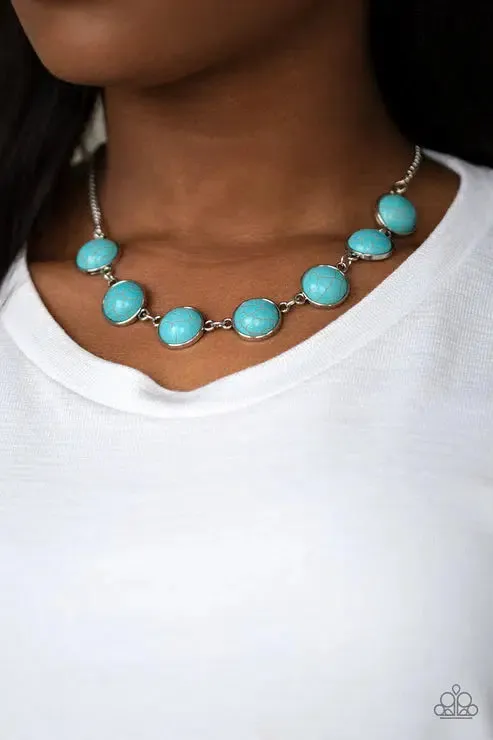 Adobe Attitude Turquoise Blue Necklace - Paparazzi Accessories