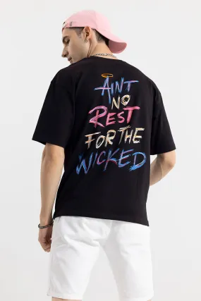 Aint No Rest Black Oversized T-Shirt