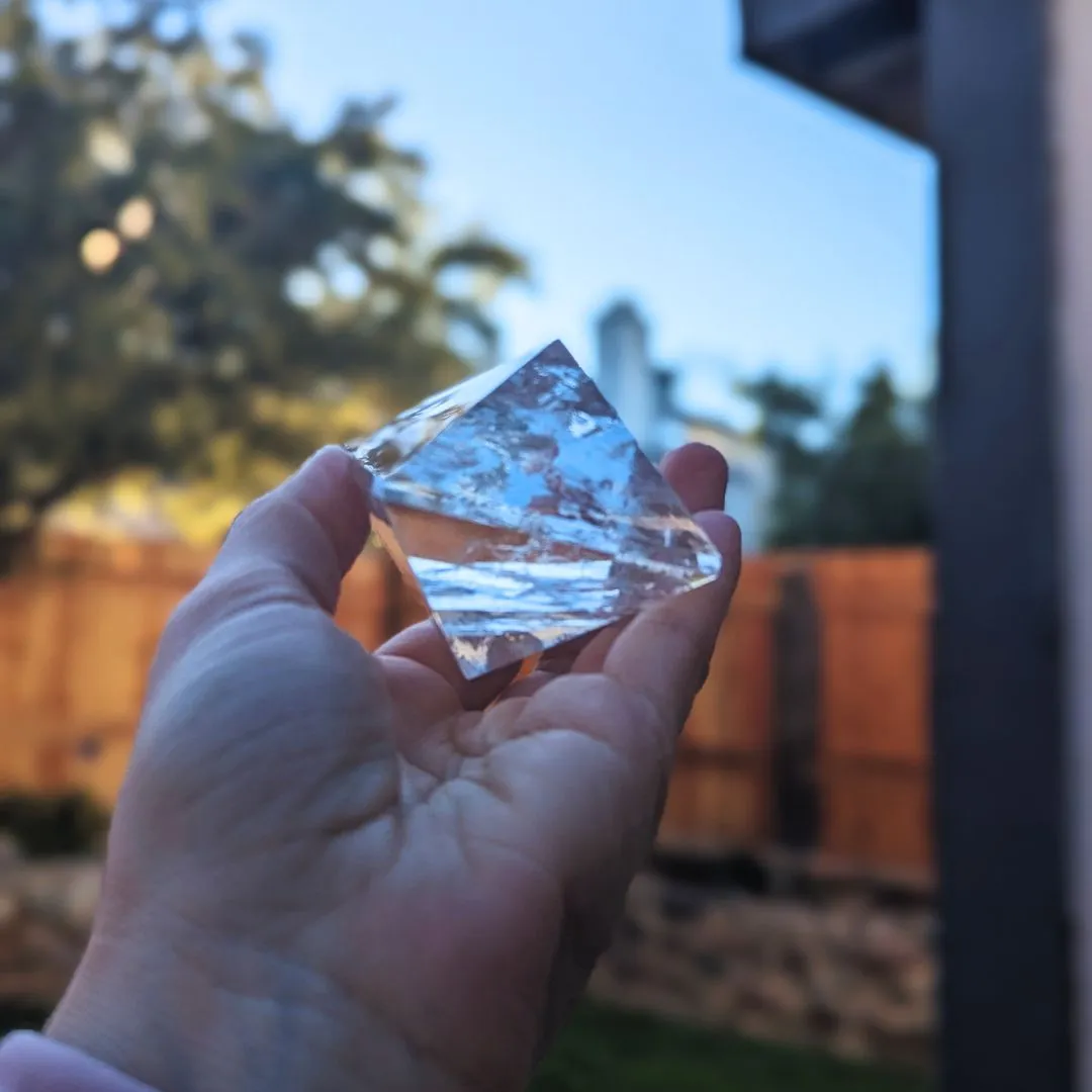 Amazing Clarity Natural Brazilian Quartz Platonic Solids 6 piece Set ~Tucson Exclusive Large Carved Sacred Geometry Set Clear Quartz from Brazil