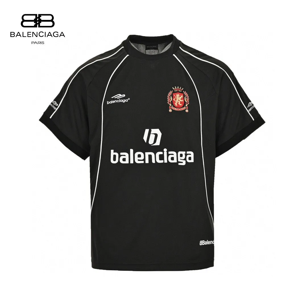 Balenciaga Soccer Logo Black T-Shirt