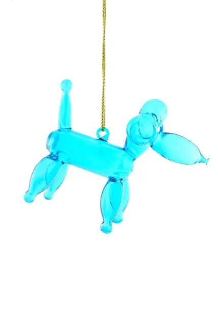  Balloon Poodle Blue  Ornament