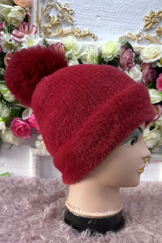 Beanie Soft Four PomPom Knit Acrylic Hat