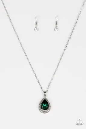 Because I'm Queen Emerald Green Teardrop Necklace - Paparazzi Accessories