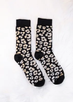 Black Leopard Cabin Socks