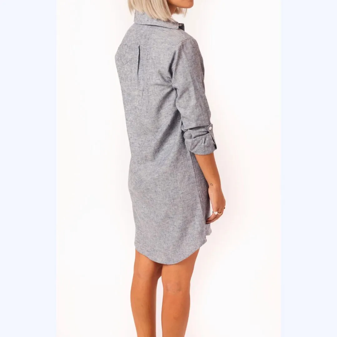 Blue Chambray Shirt Dress