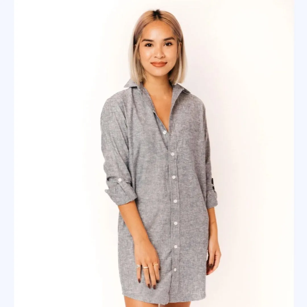 Blue Chambray Shirt Dress