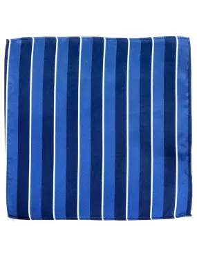 Blue College Stripe Vintage Style Pocket Square