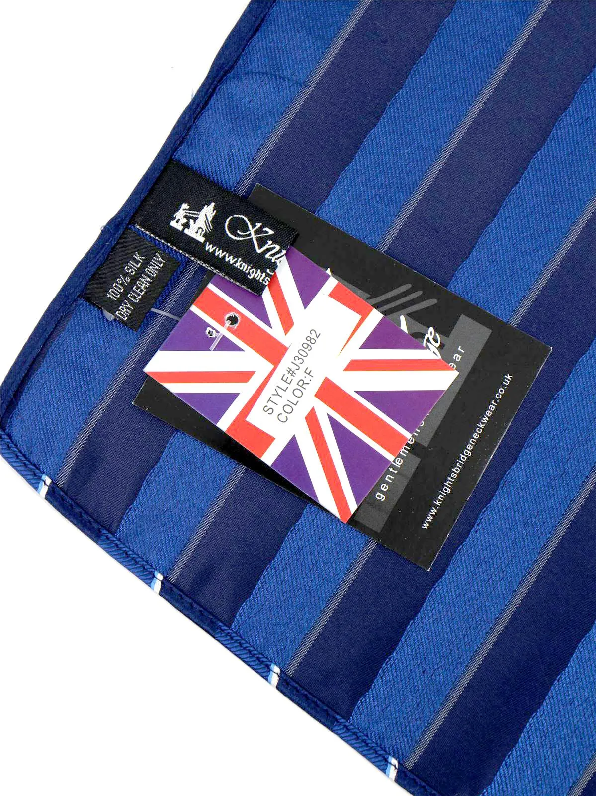 Blue College Stripe Vintage Style Pocket Square