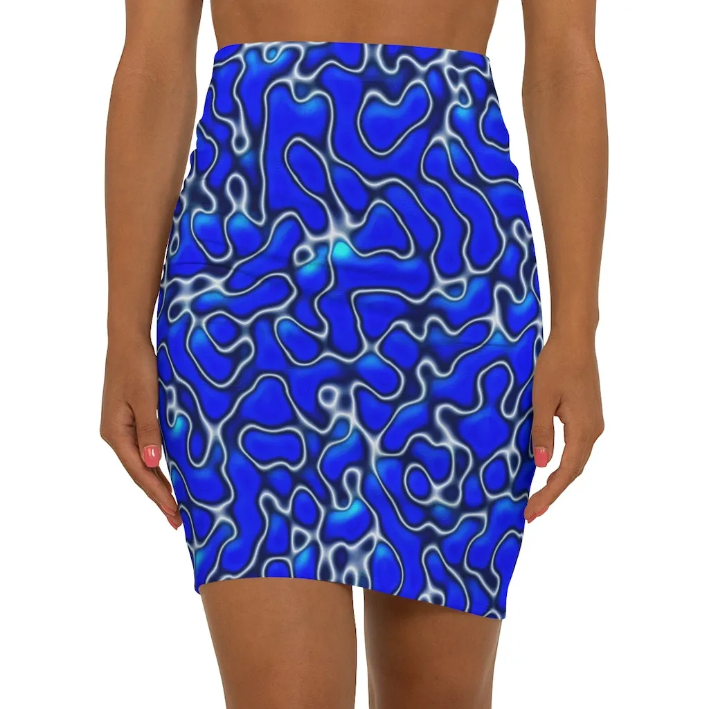 Blue Marble Mini Skirt