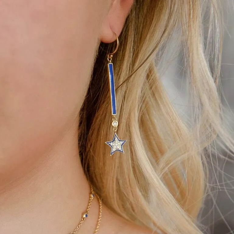 Blue Star Earrings