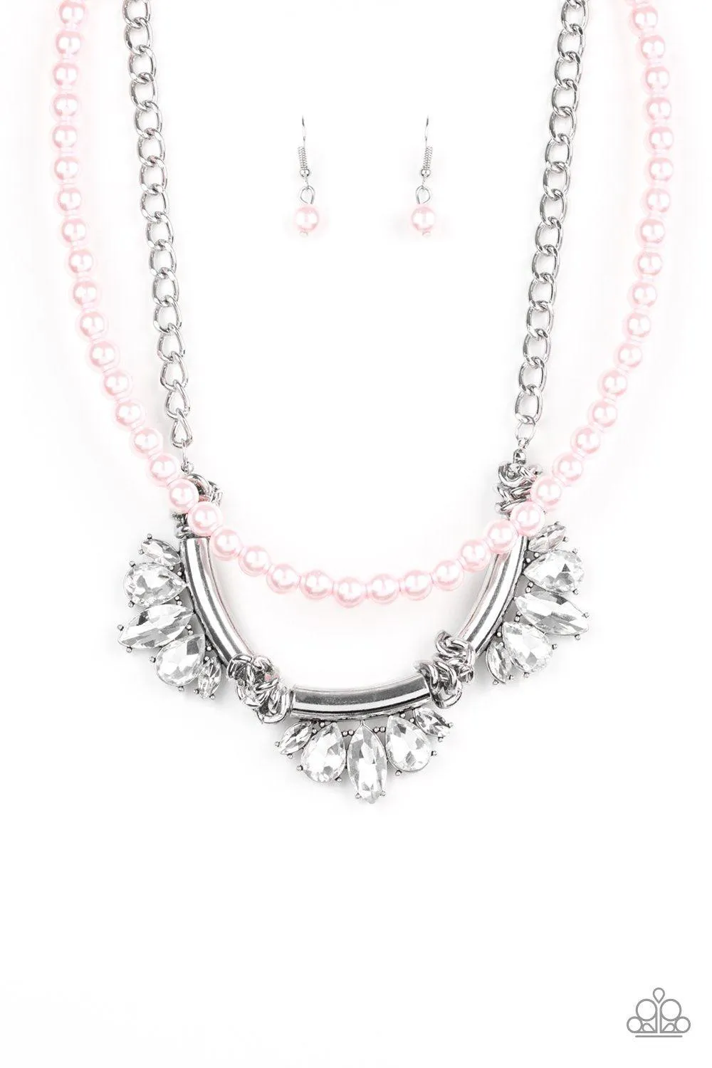 Bow Before the Queen Pink Pearl Necklace - Paparazzi Accessories