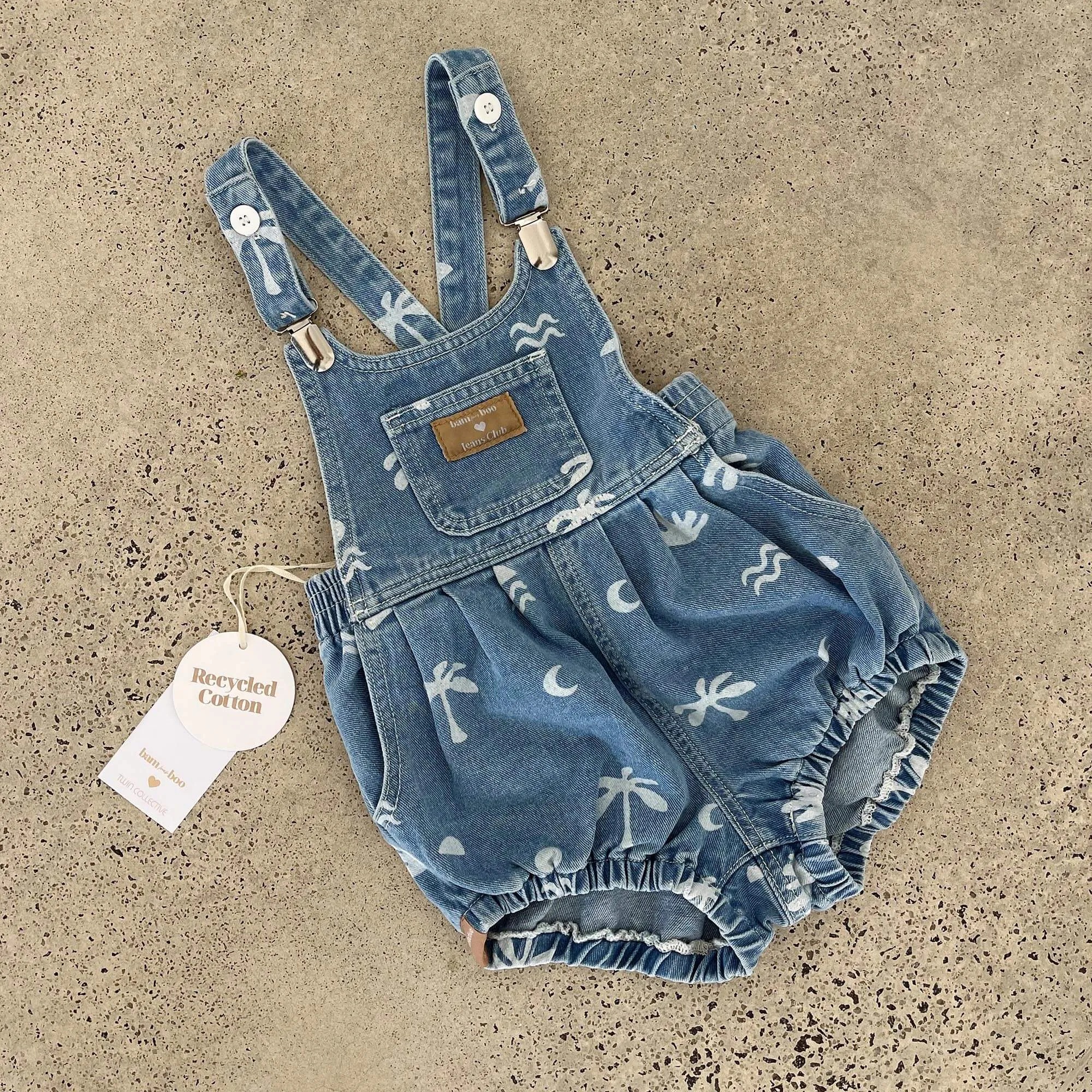 Bowie Bubble Romper - Cali Print Denim