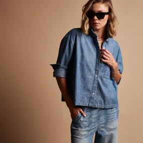 Boxy Denim Shirt - Light Wash