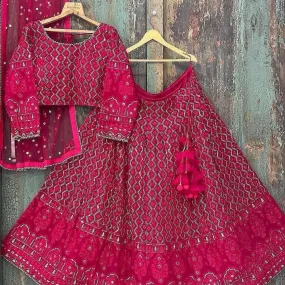 BRIDAL-SEQUVANCE-GEORGETTE-PINK-LEHNGHA-CHOLI