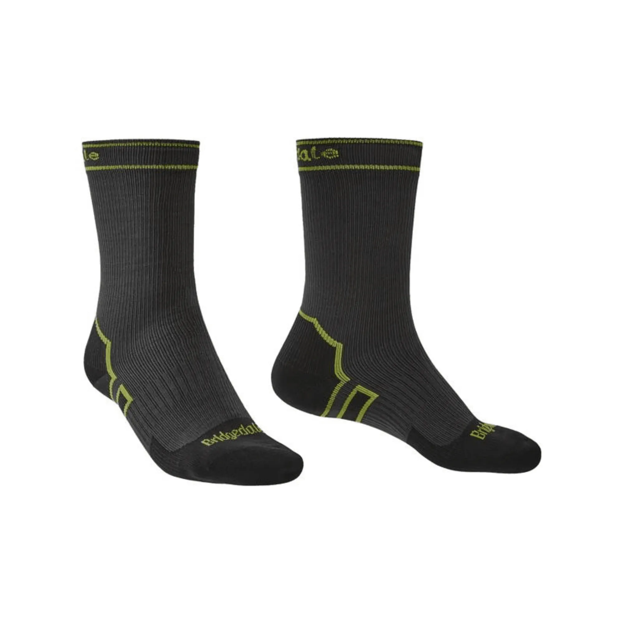 Bridgedale Socks Storm Light Weight Boot Unisex Dark Grey/Lime