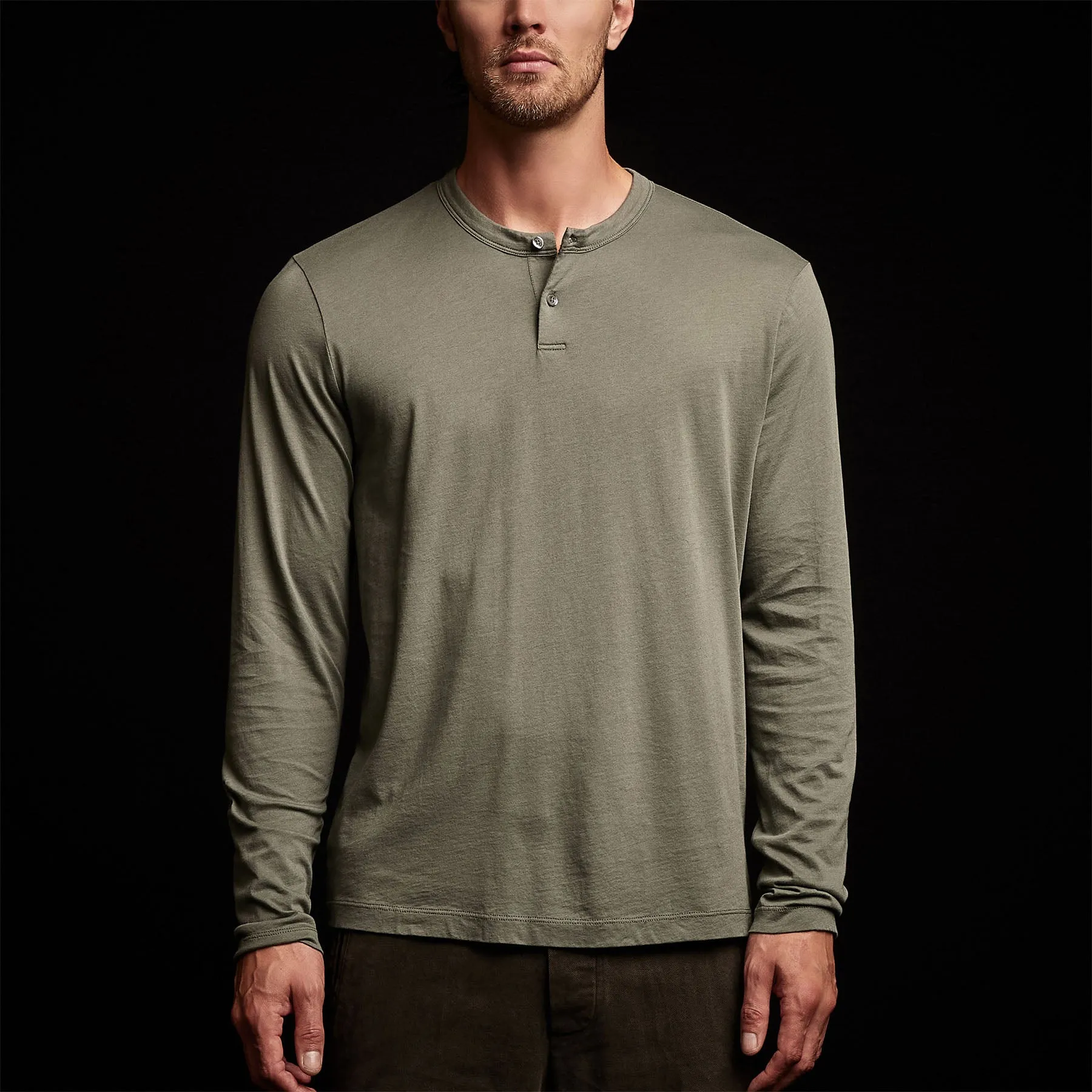 Brushed Lotus Henley - Alligator