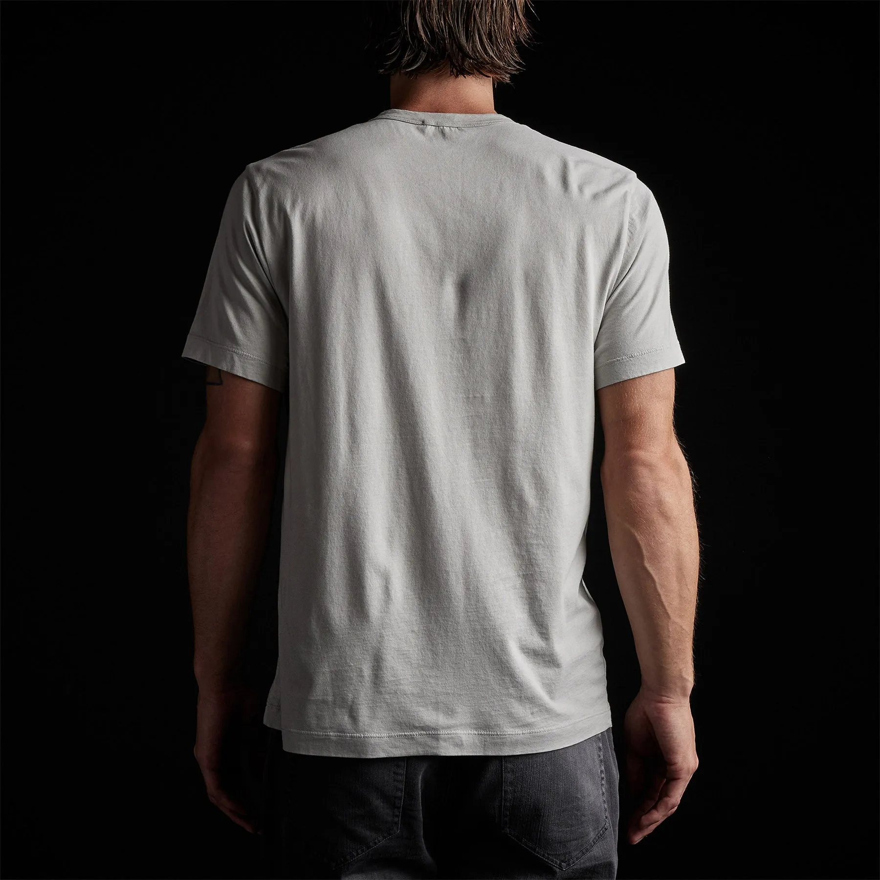 Brushed Lotus Jersey Pocket Tee - Aluminum