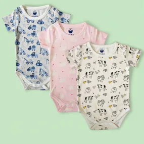 BUY 2 Pattern Printed Bodysuit/Onesie & Get 1 FREE - 100% Premium Cotton