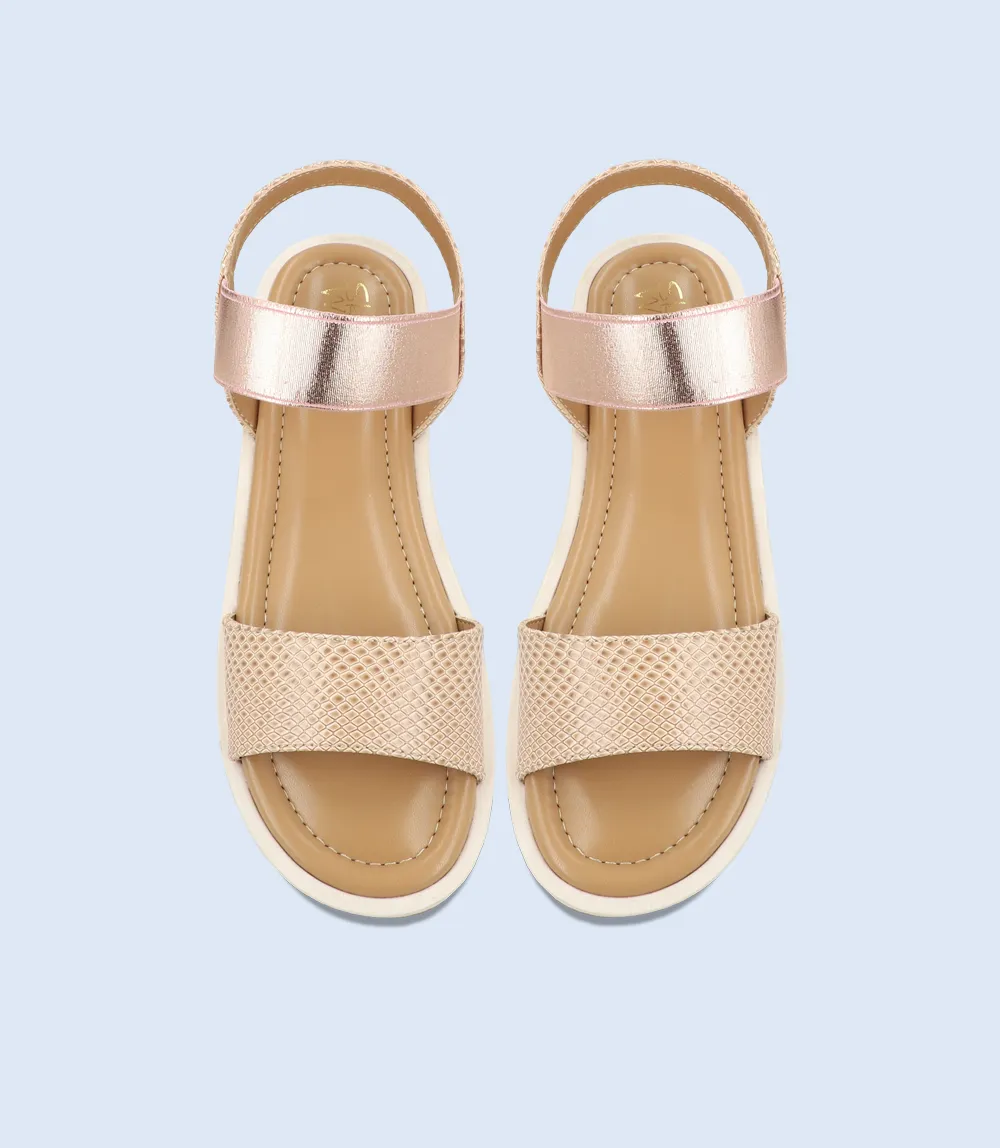 BW9747-BEIGE-Women Comfort Sandal