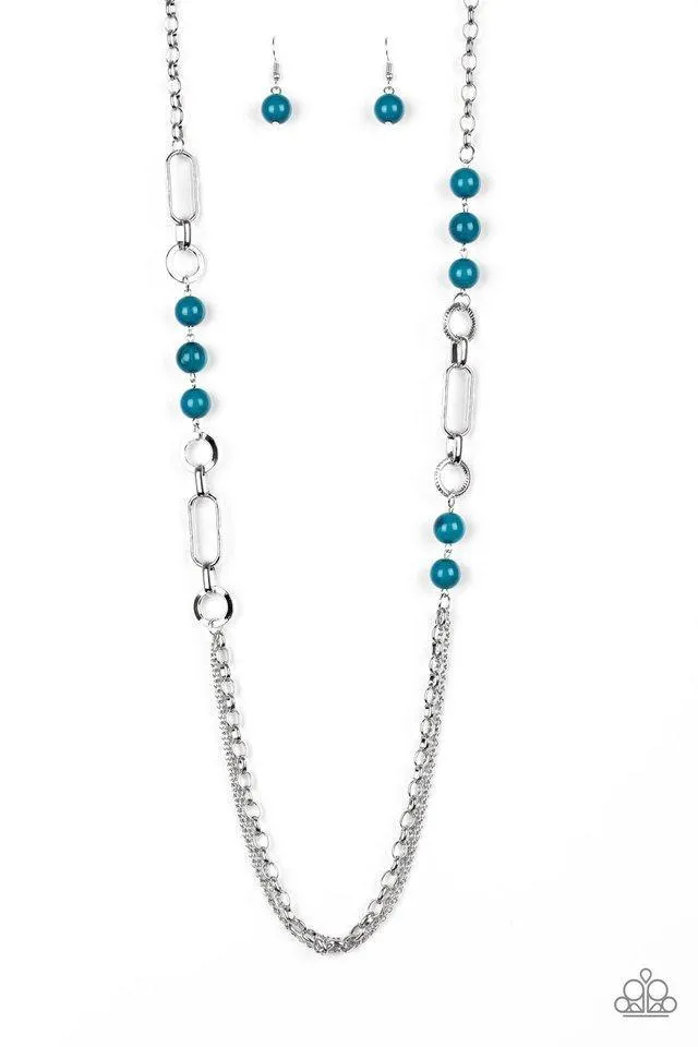 CACHE Me Out Blue and Silver Necklace - Paparazzi Accessories