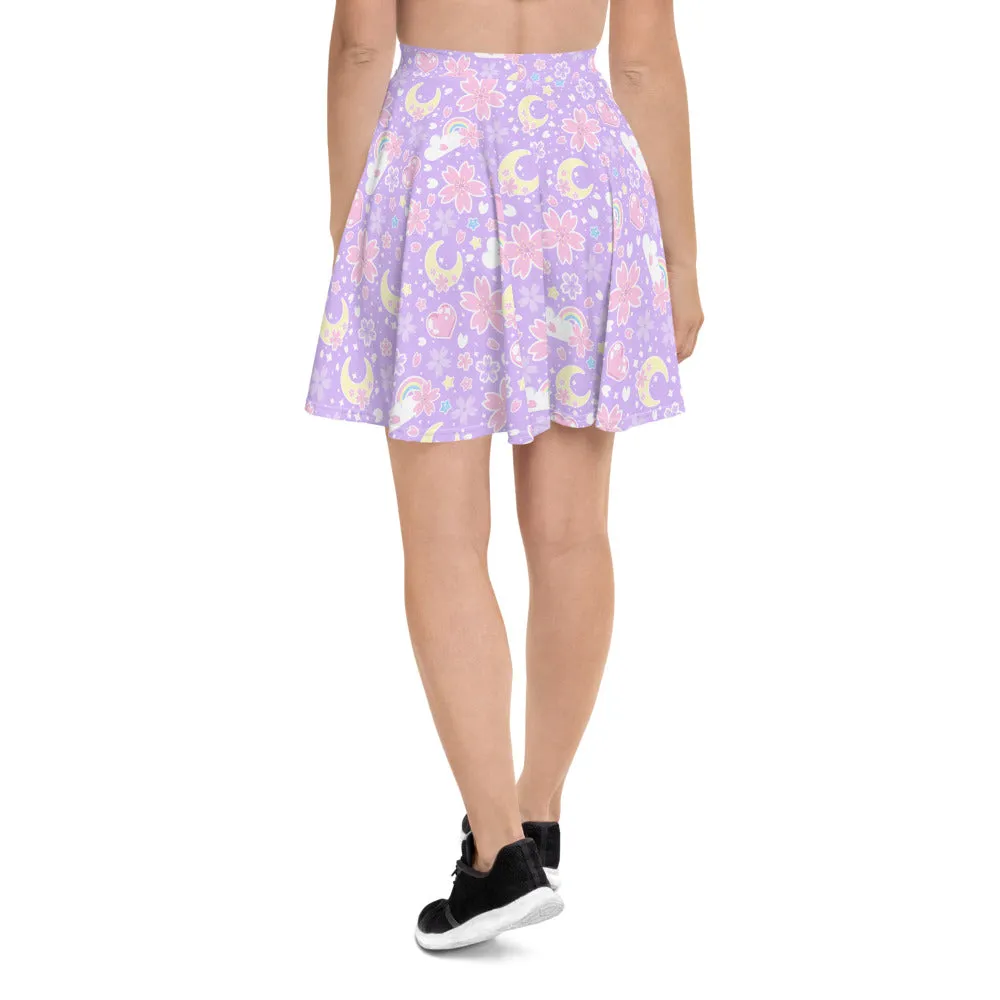 Cherry Blossom Dreams Purple Skater Skirt