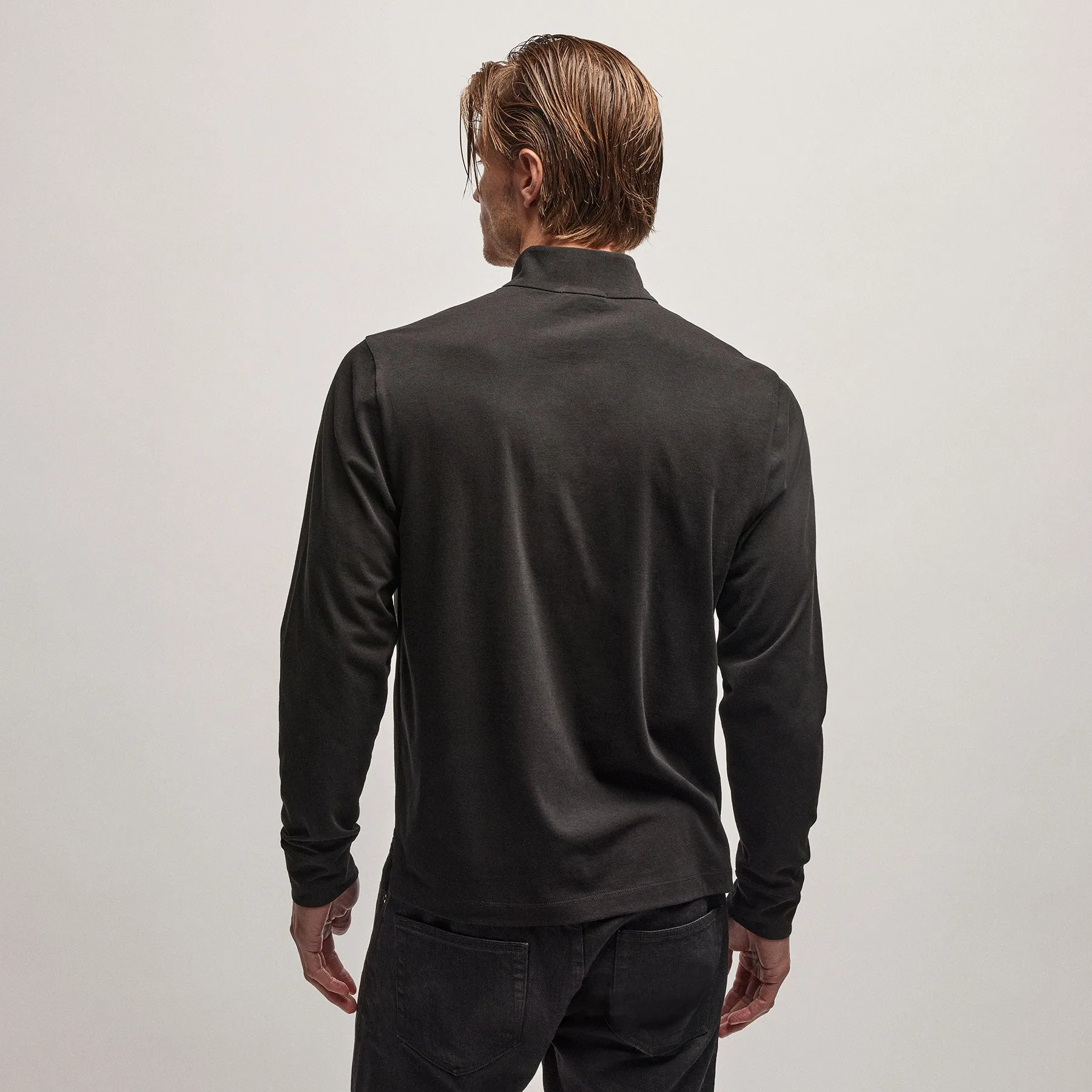 Clean Finish Jersey Half Zip - Black