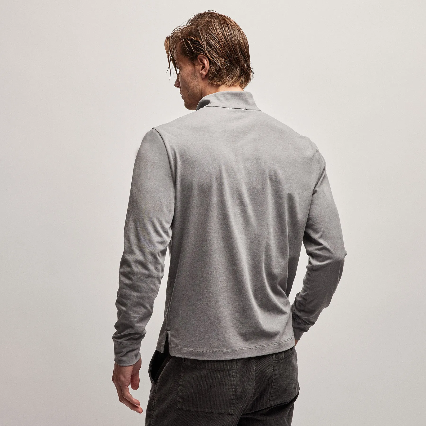 Clean Finish Jersey Half Zip - Silver Grey