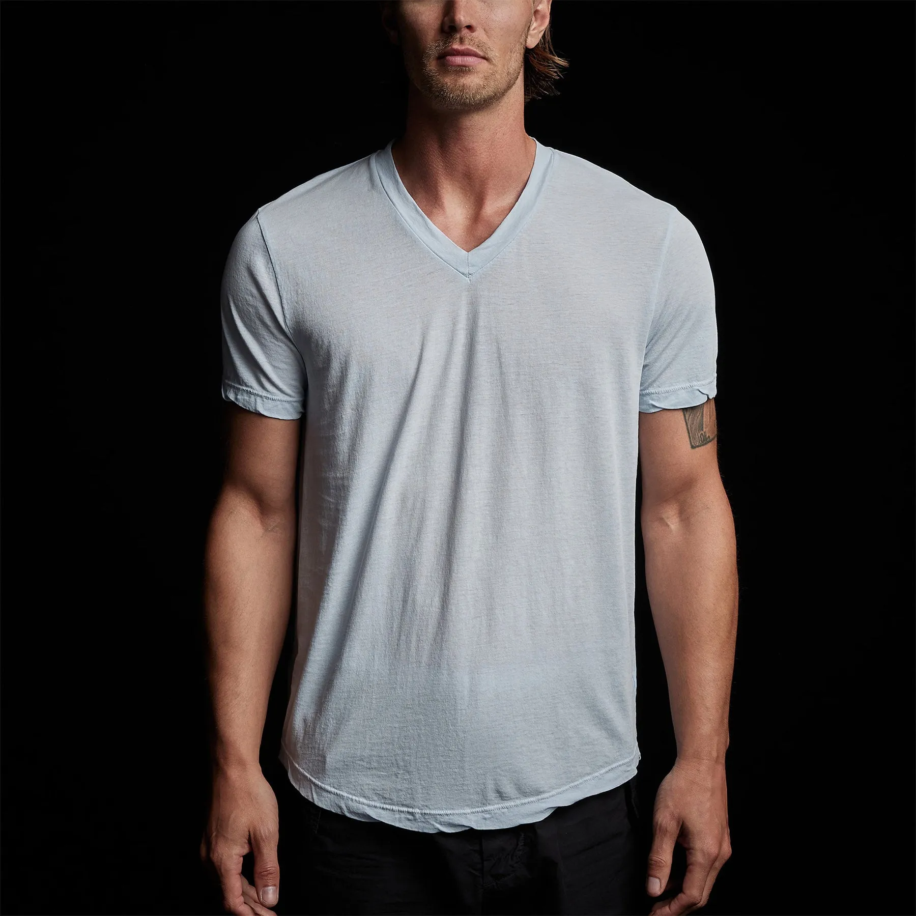 Clear Jersey V Neck - Memory Pigment