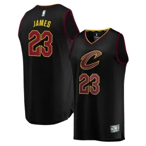 Cleveland Cavaliers LeBron James Fanatics Branded Replica Fast Break Statement Jersey Kids - Black | Ireland B5698Y1