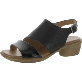 Comfortiva Womens Nelma Leather Ankle Strap Block Heel