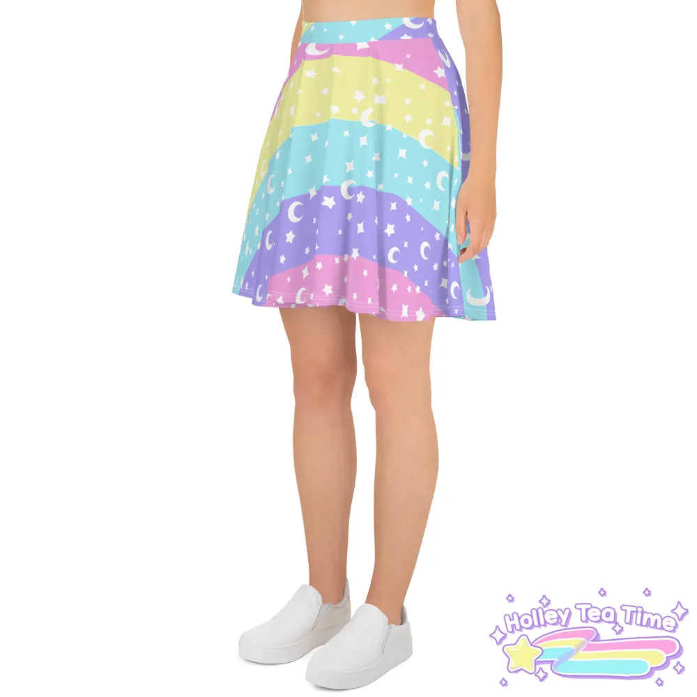 Cosmic Rainbow Skater Skirt