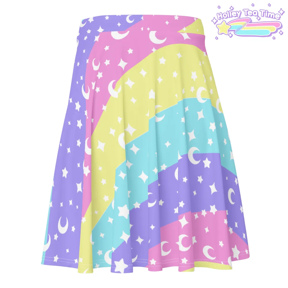 Cosmic Rainbow Skater Skirt