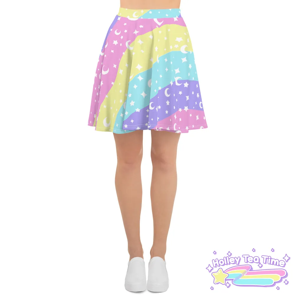 Cosmic Rainbow Skater Skirt