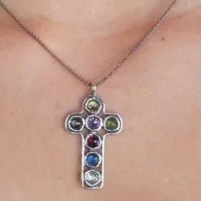 Cross necklace, Christian Cross pendant , silver cross for woman