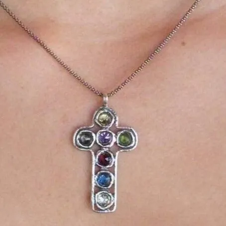 Cross necklace, Christian Cross pendant , silver cross for woman