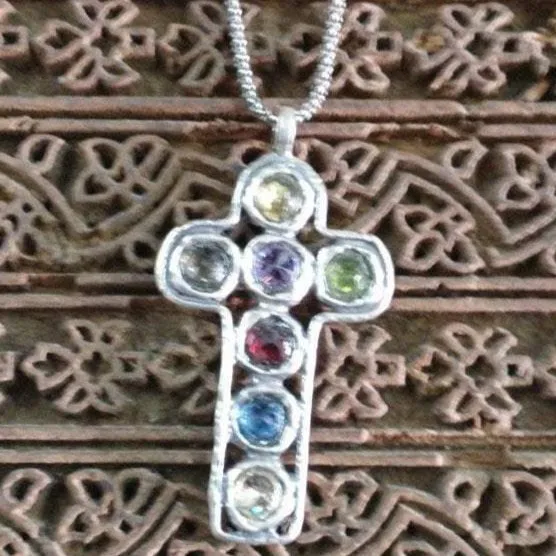 Cross necklace, Christian Cross pendant , silver cross for woman