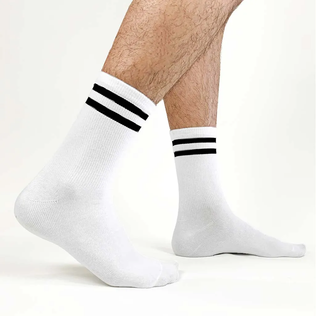 Custom Design Striped Crew Socks - Medium