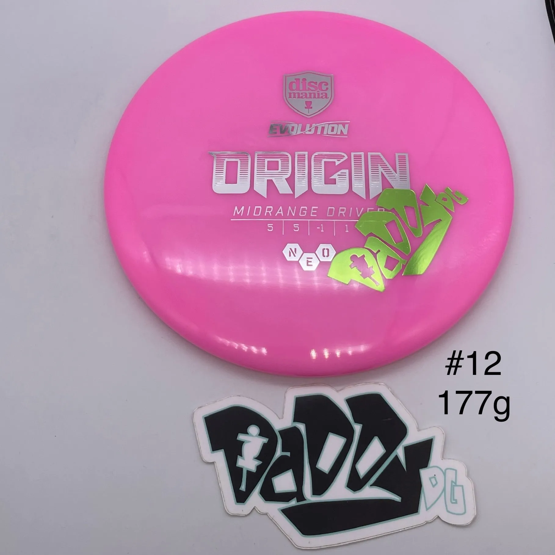 Discmania Evolution Neo Origin Midrange w/ custom Daddy DG Stamp