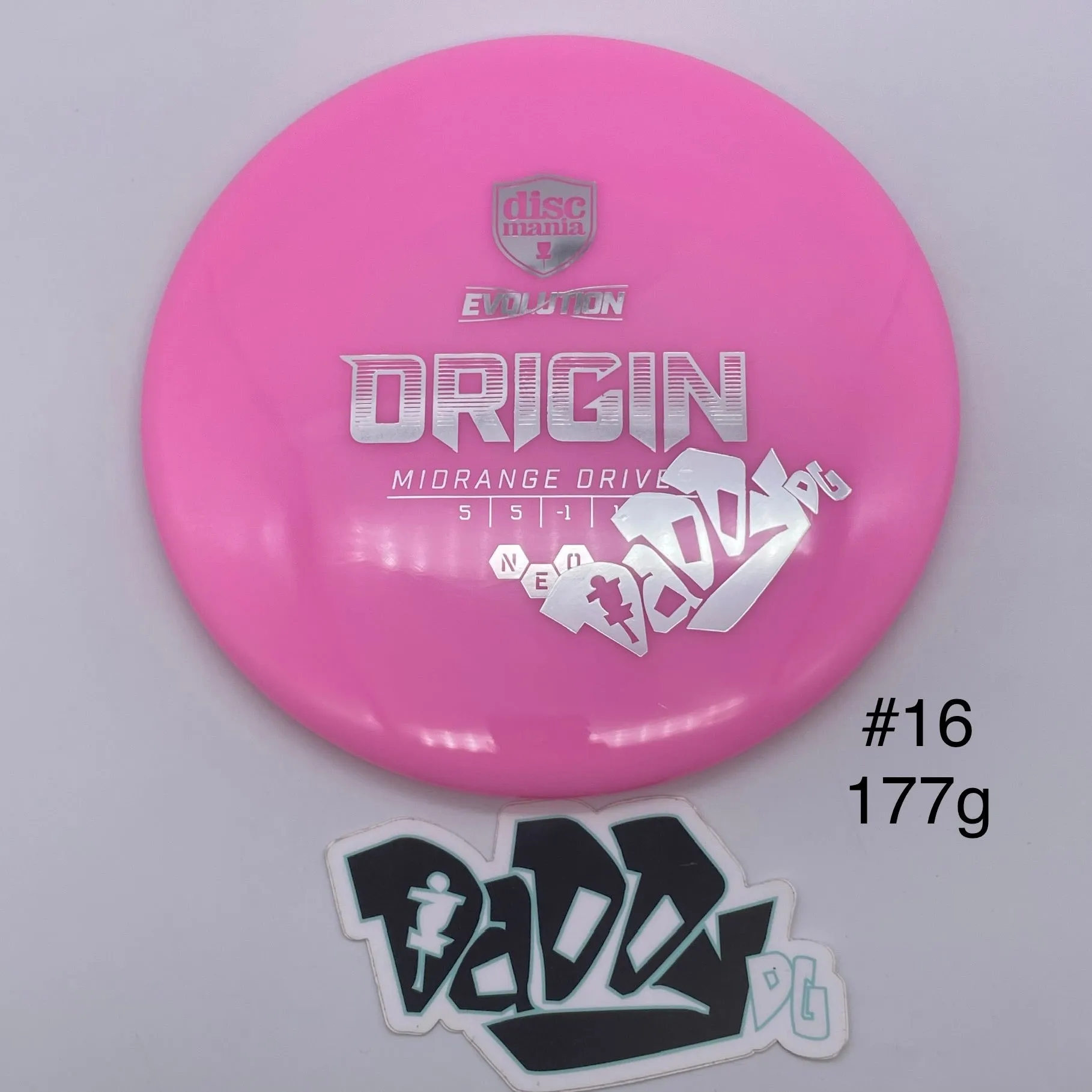 Discmania Evolution Neo Origin Midrange w/ custom Daddy DG Stamp