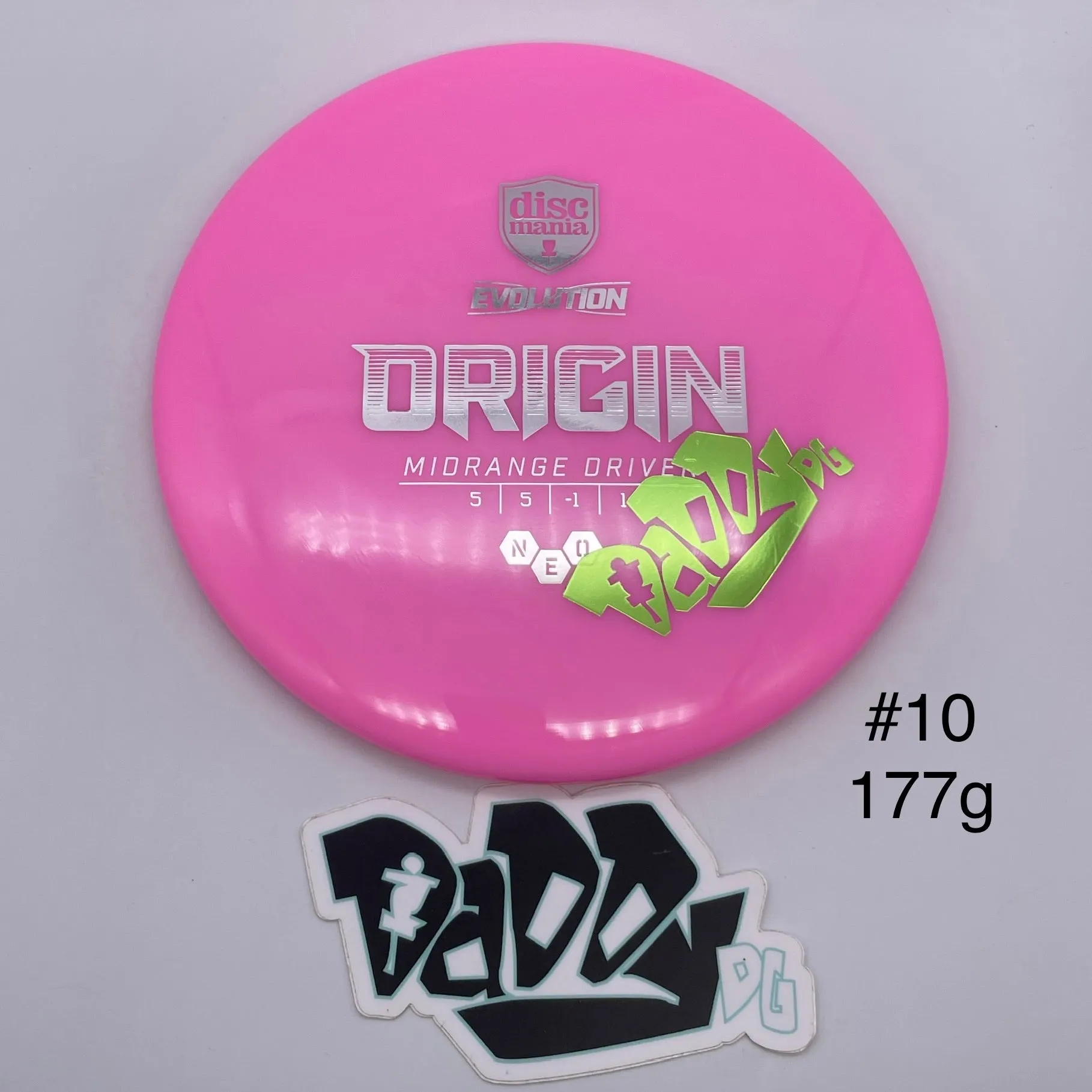 Discmania Evolution Neo Origin Midrange w/ custom Daddy DG Stamp