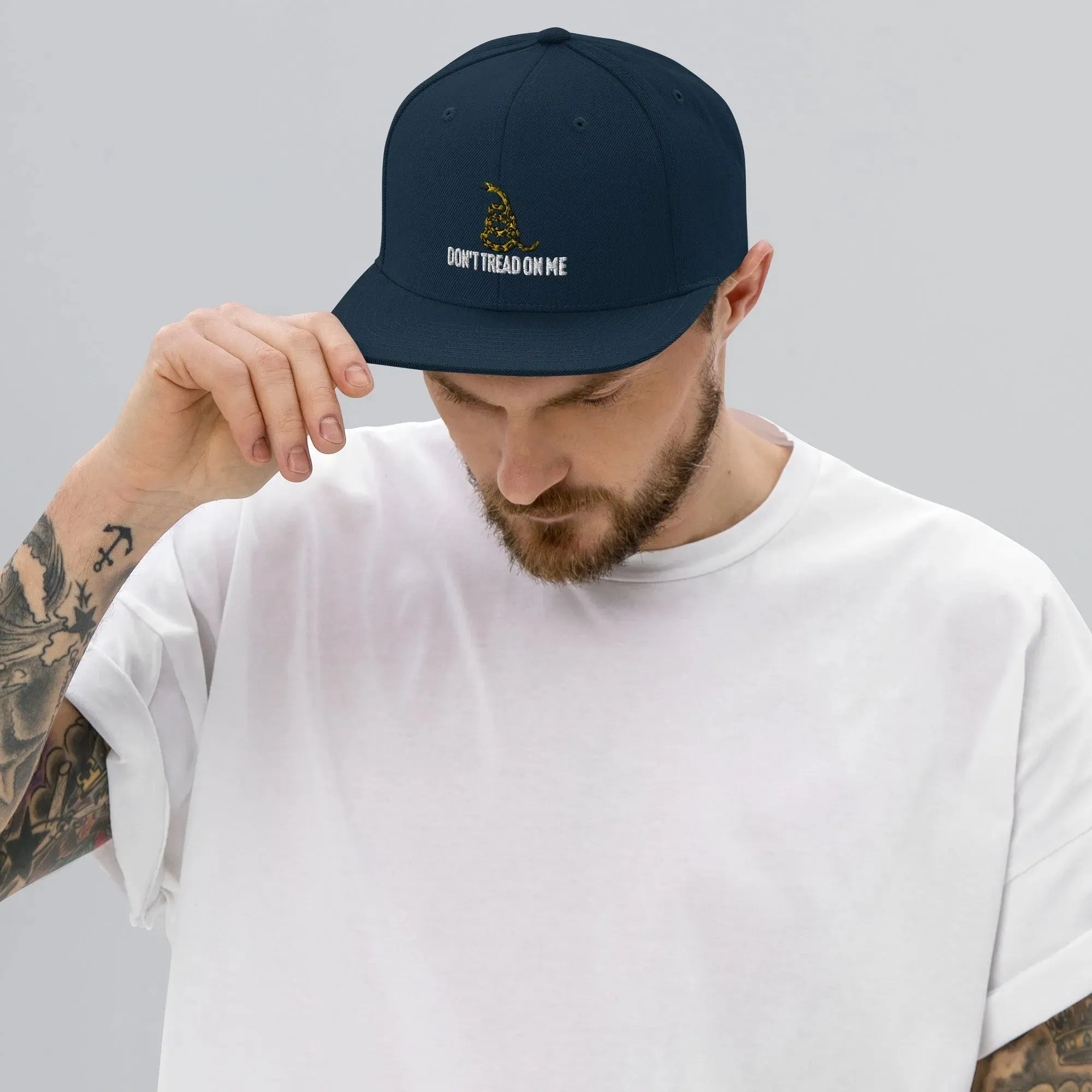 Don't Tread on Me Embroidered Snapback Hat