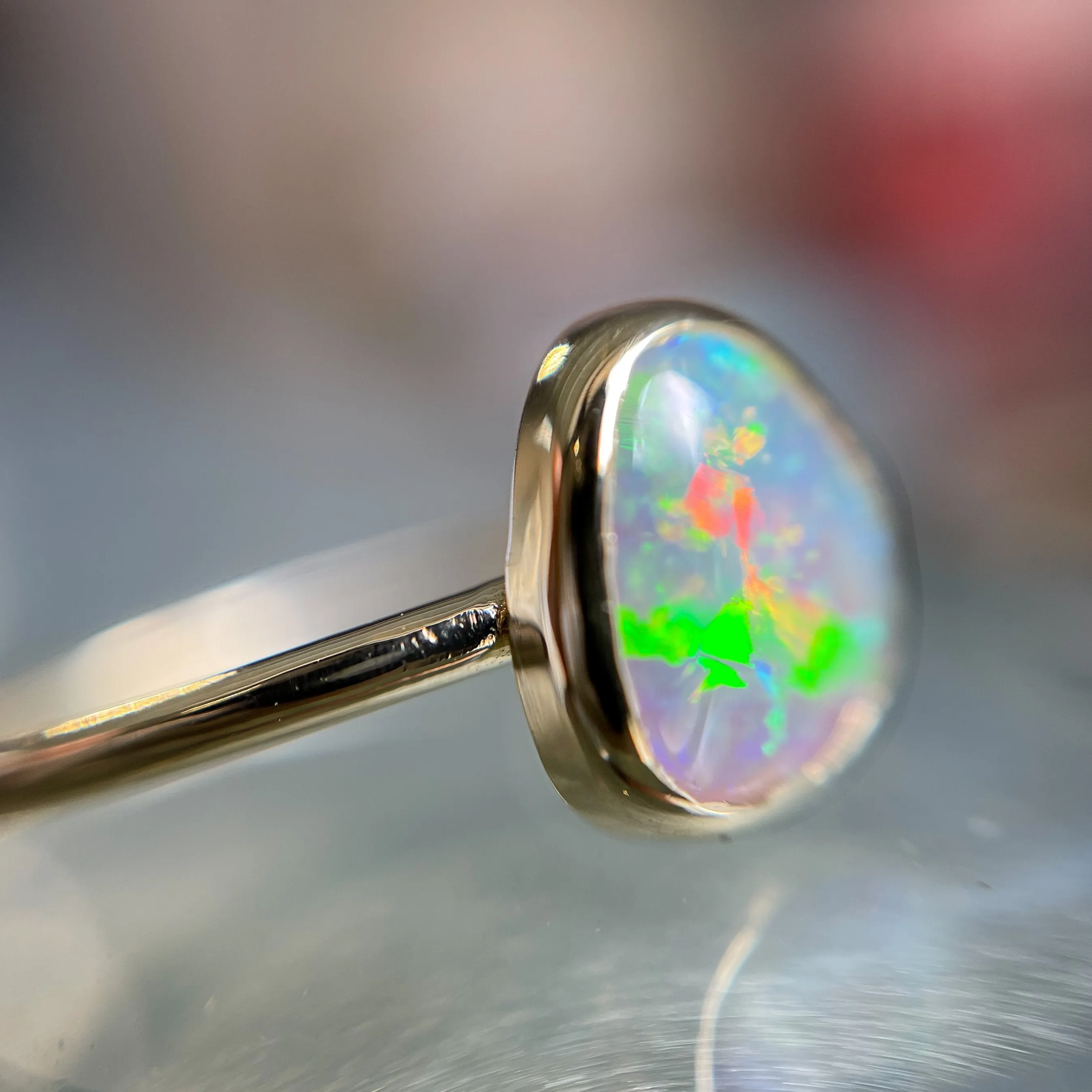 Dreamscape No. 12 Gold Crystal Opal Ring