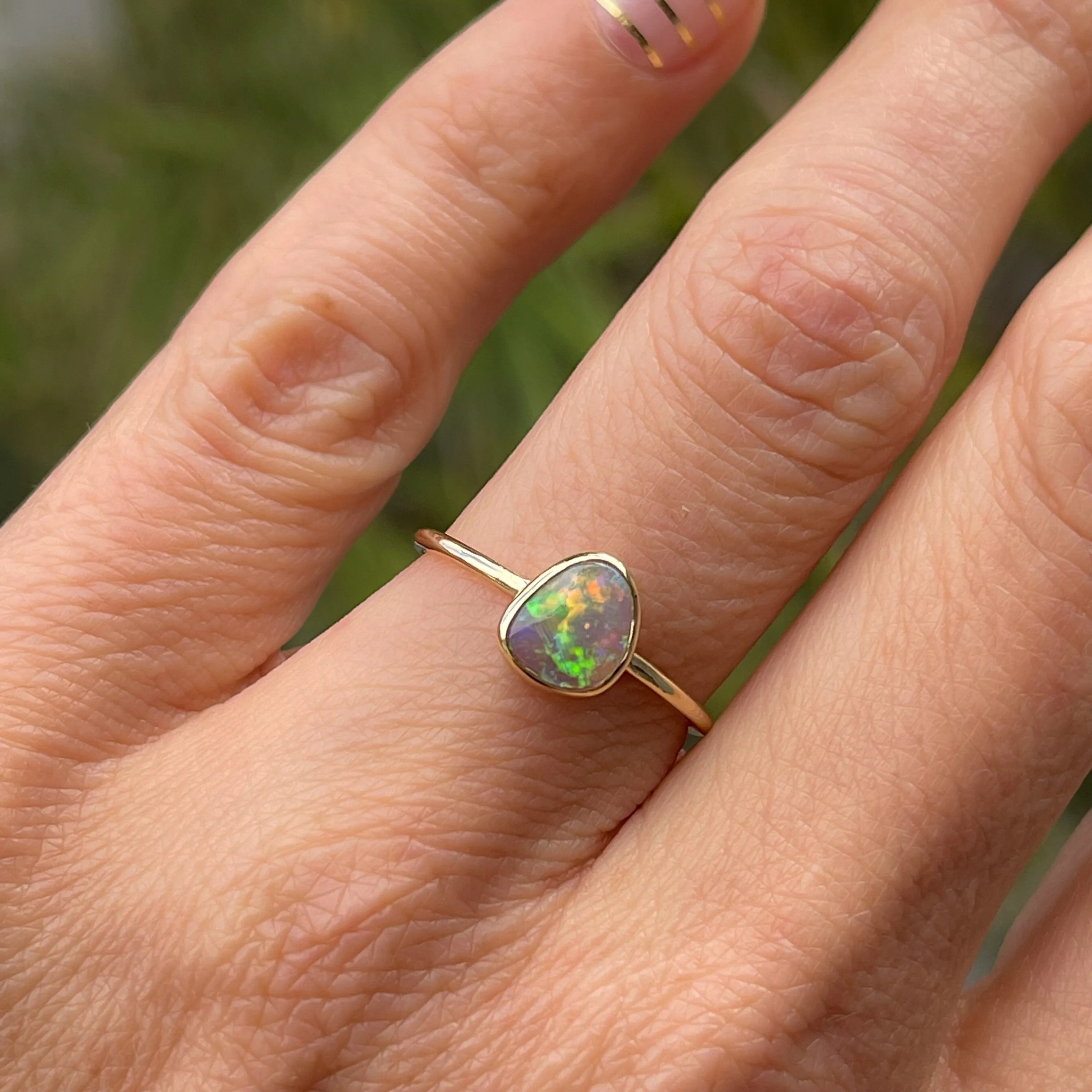 Dreamscape No. 12 Gold Crystal Opal Ring