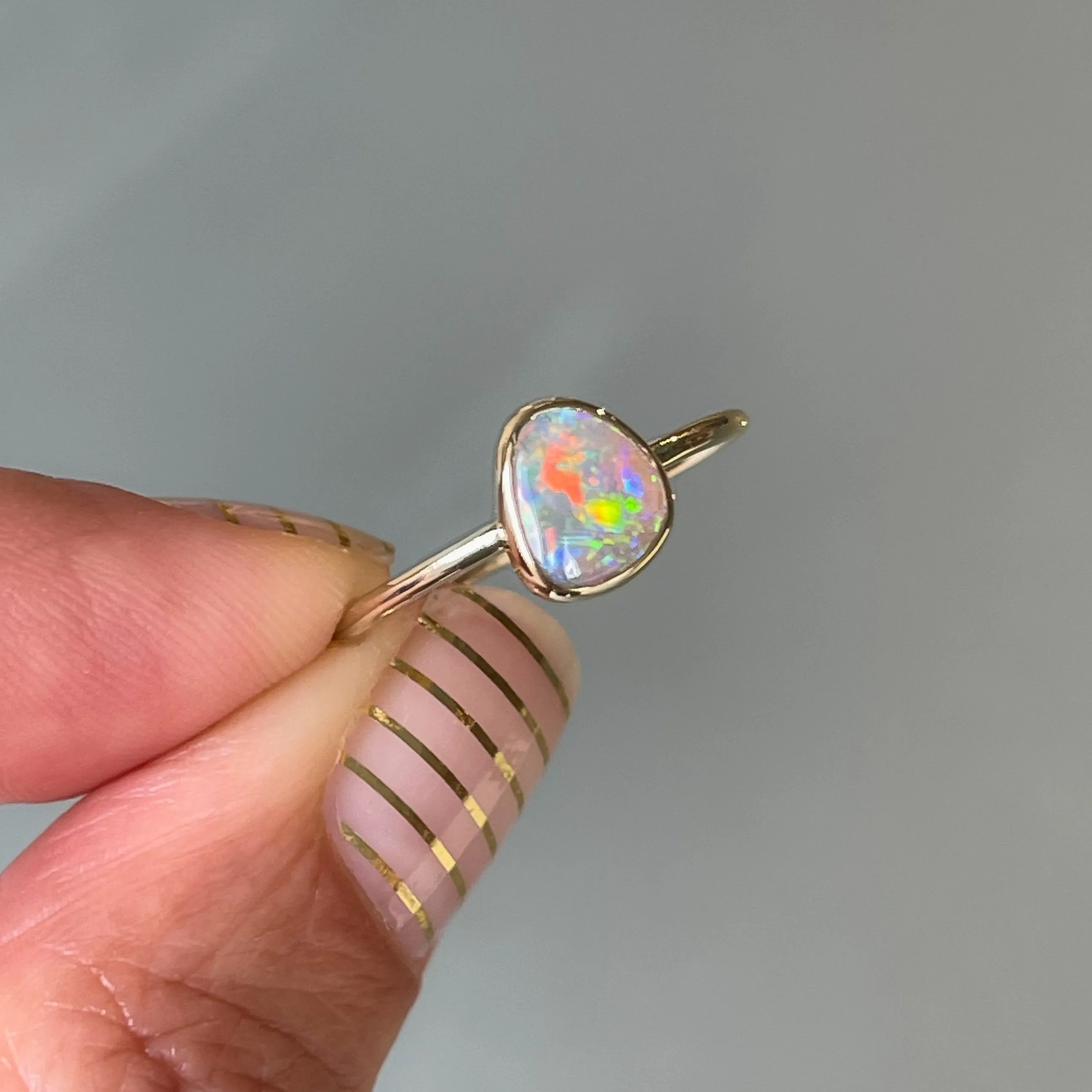 Dreamscape No. 12 Gold Crystal Opal Ring