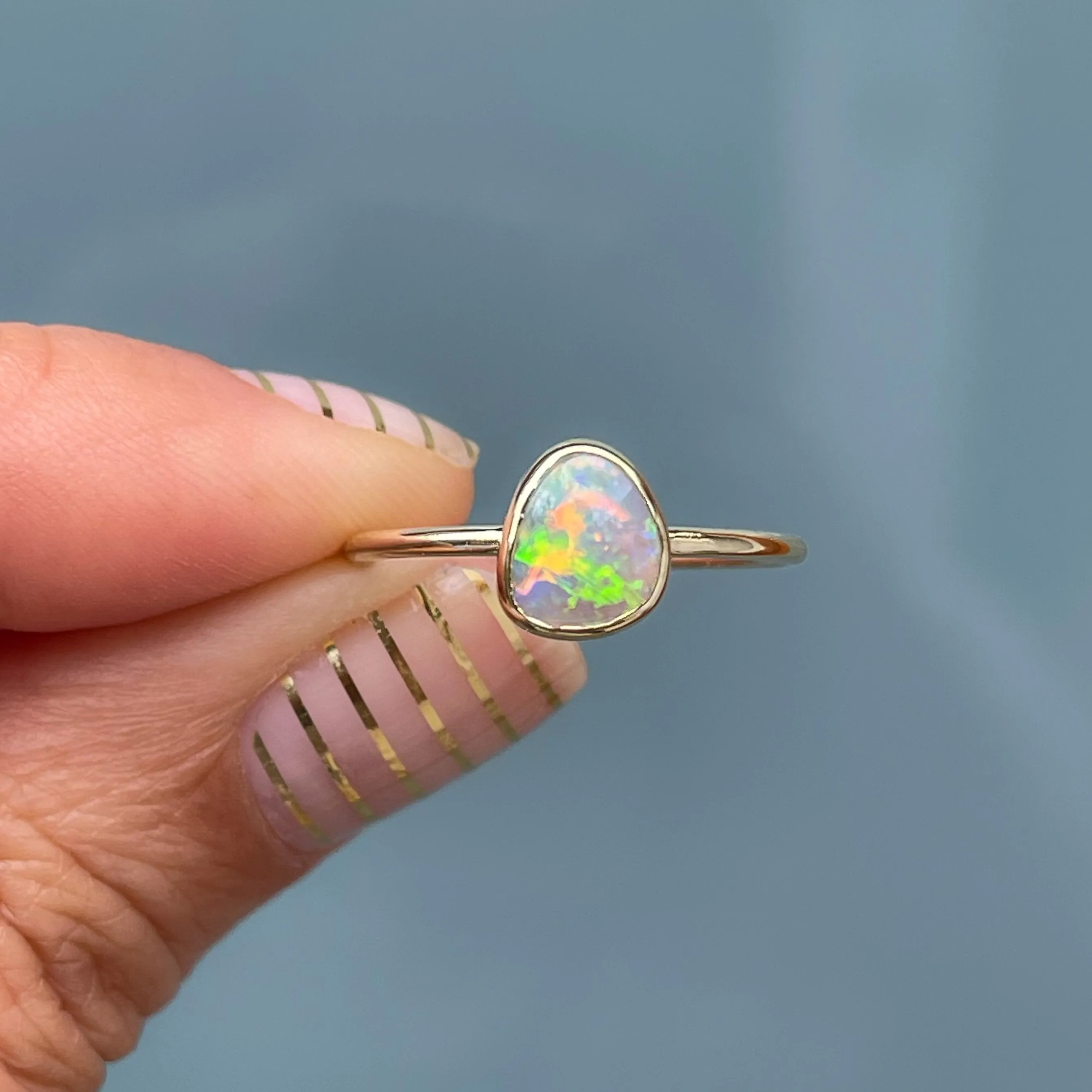 Dreamscape No. 12 Gold Crystal Opal Ring